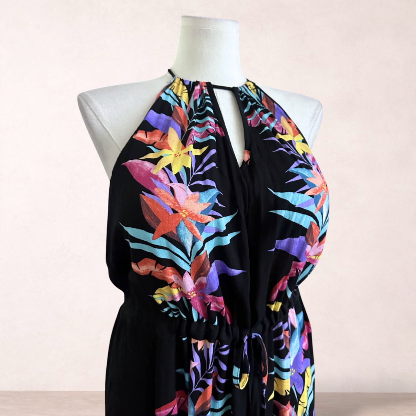 City Chic Black Floral Maxi Dress | Plus Size L/20