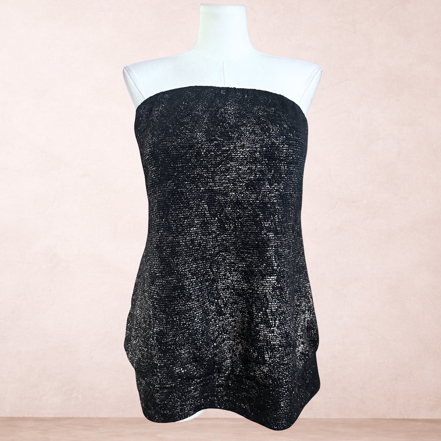 City Chic Black Gold Strapless Top | Plus Size S/16