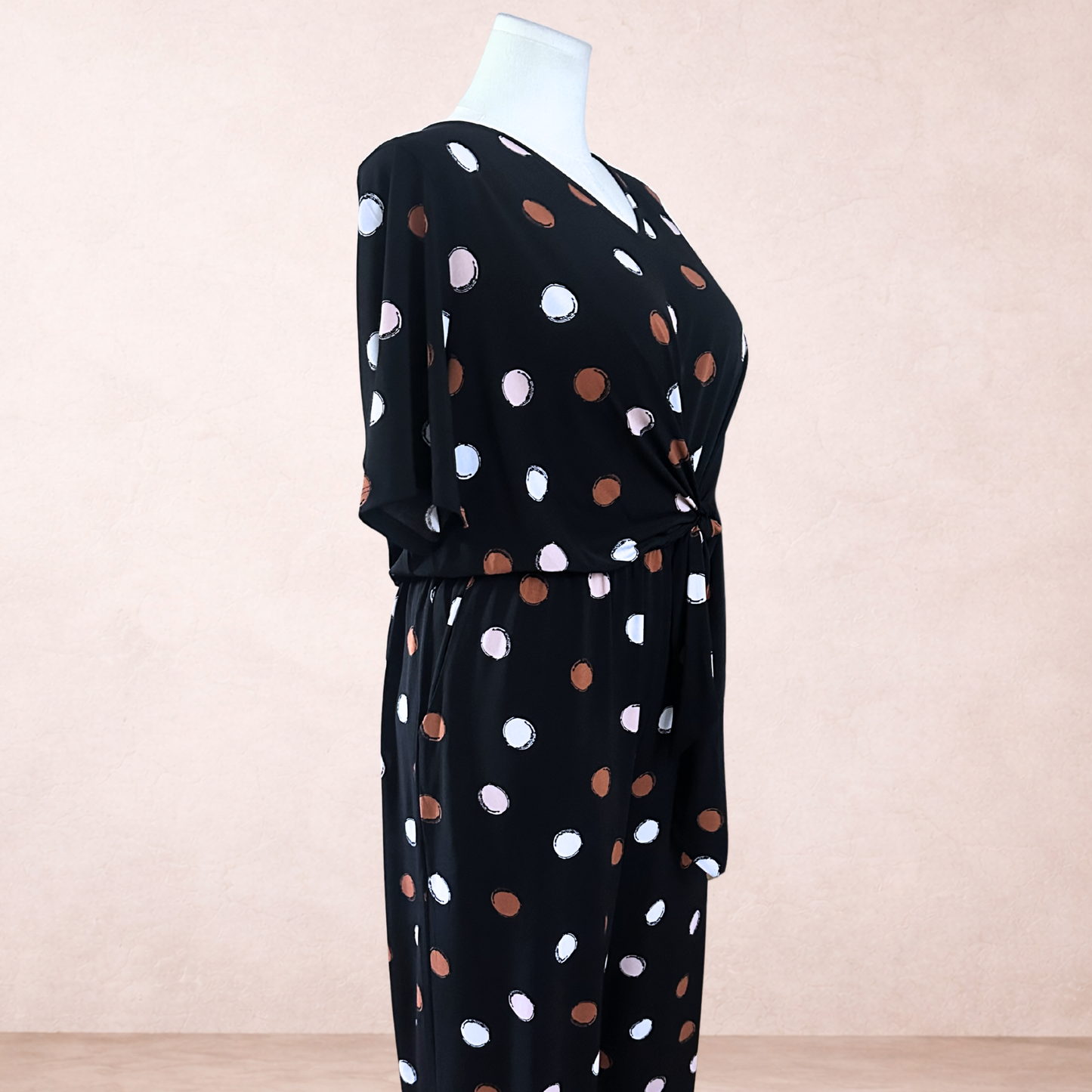Taking Shape Black Spotty Jumpsuit | Plus Size 16