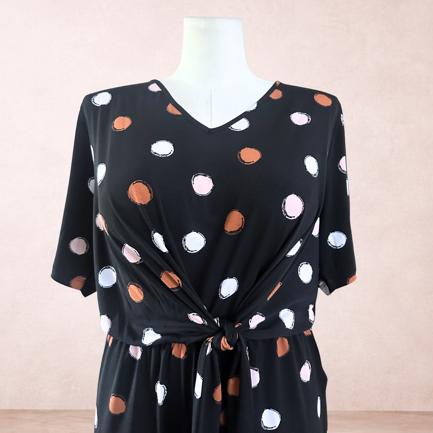 Taking Shape Black Spotty Jumpsuit | Plus Size 16