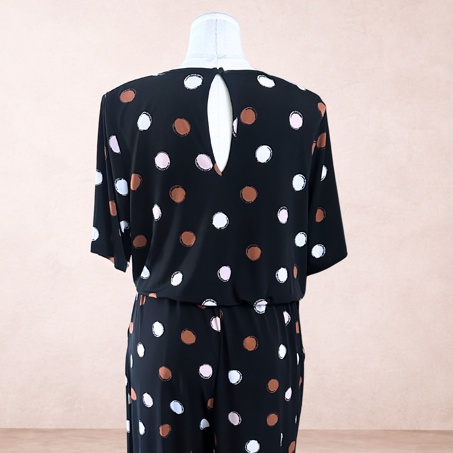 Taking Shape Black Spotty Jumpsuit | Plus Size 16