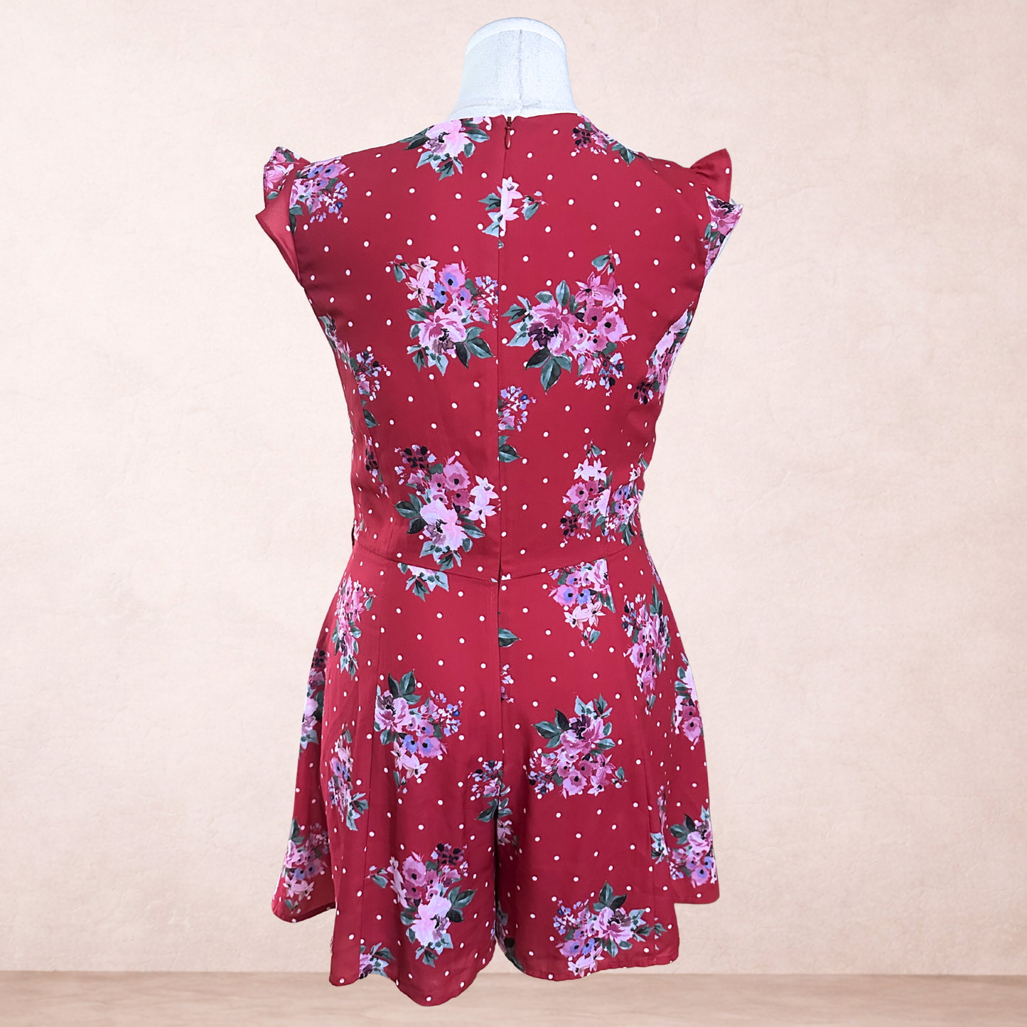 Review Red Floral Playsuit | Size 14