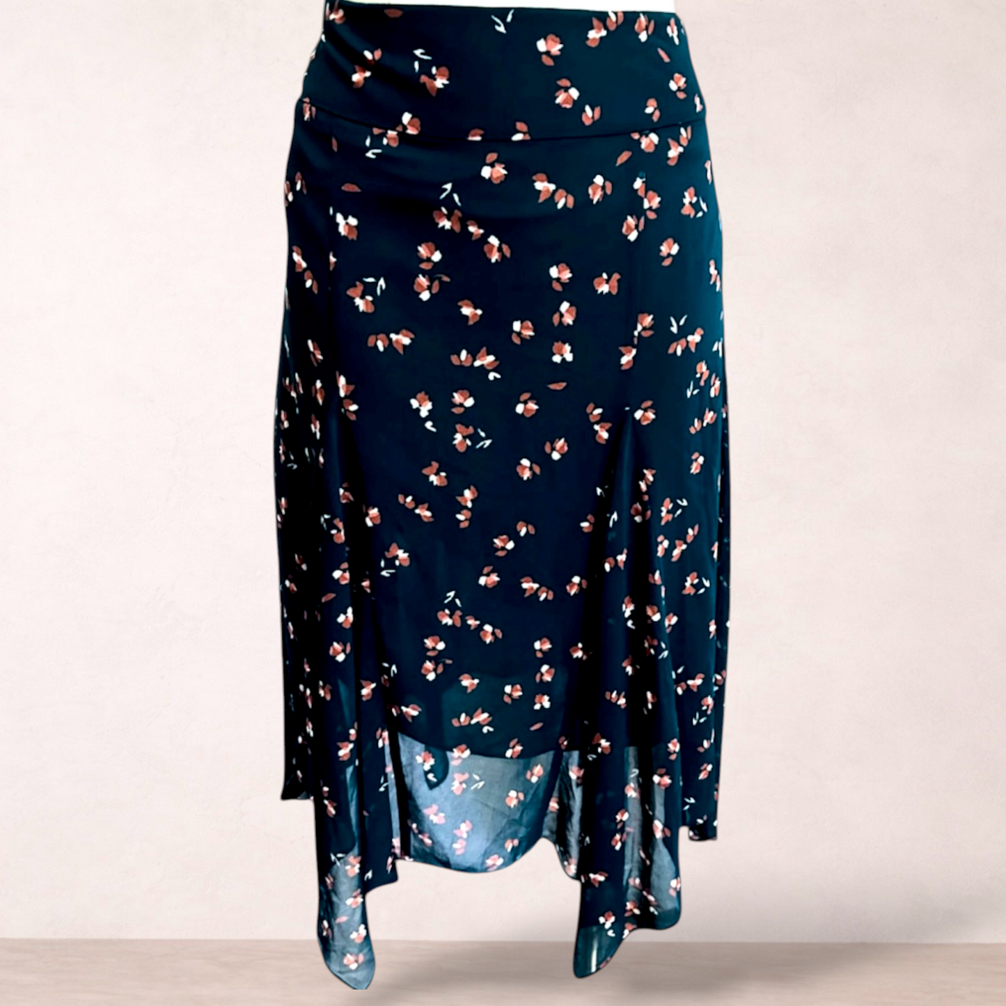 DKNY Green Floral Midi Skirt | Size 16 | New with tags