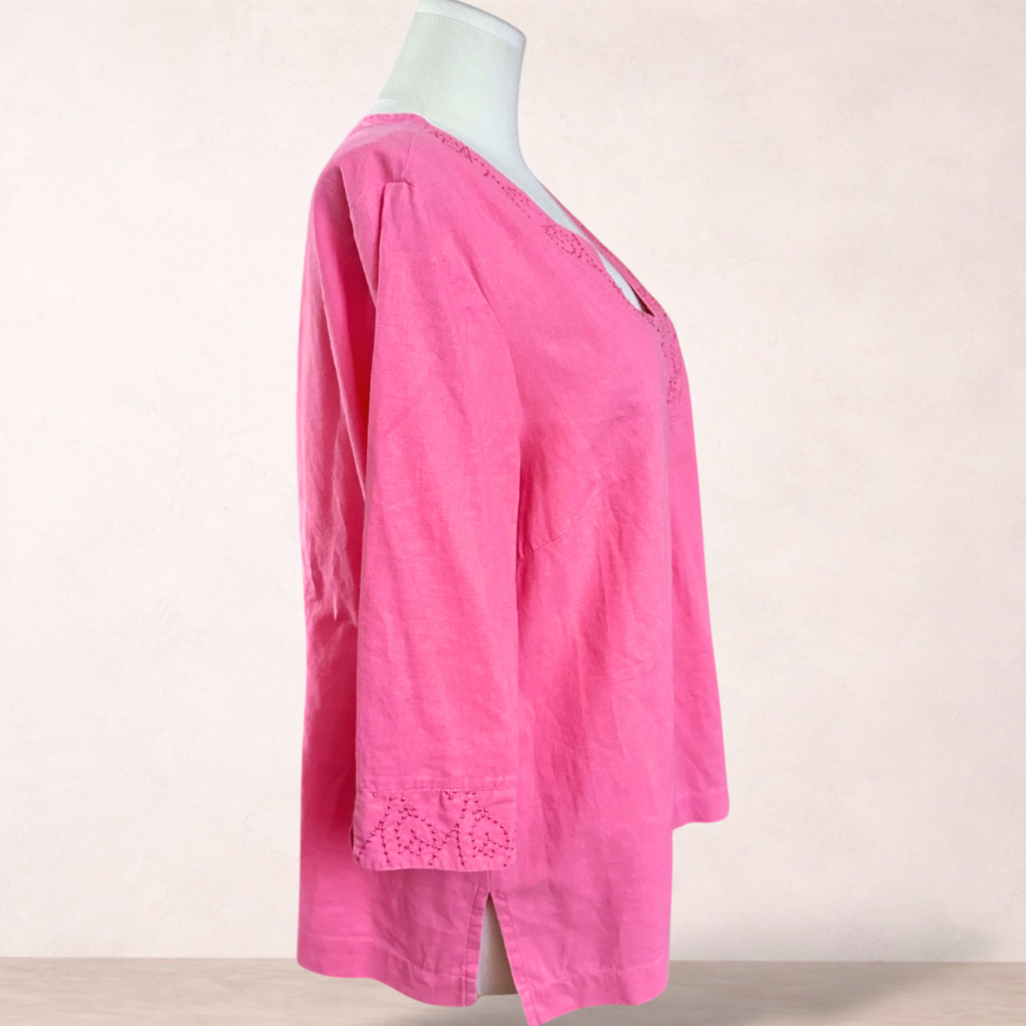 Autograph Pink Embroidered Top | Plus Size 20