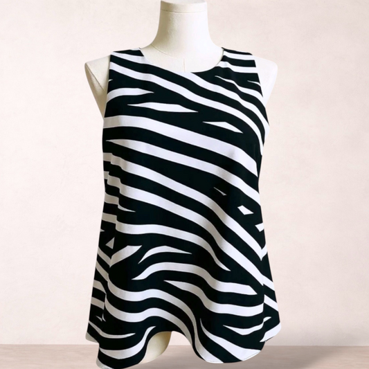 Witchery Black & White Striped Top | Size 16