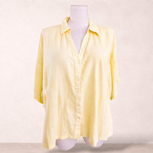 Avella Yellow Linen Blend Top | Size 24| New with tags