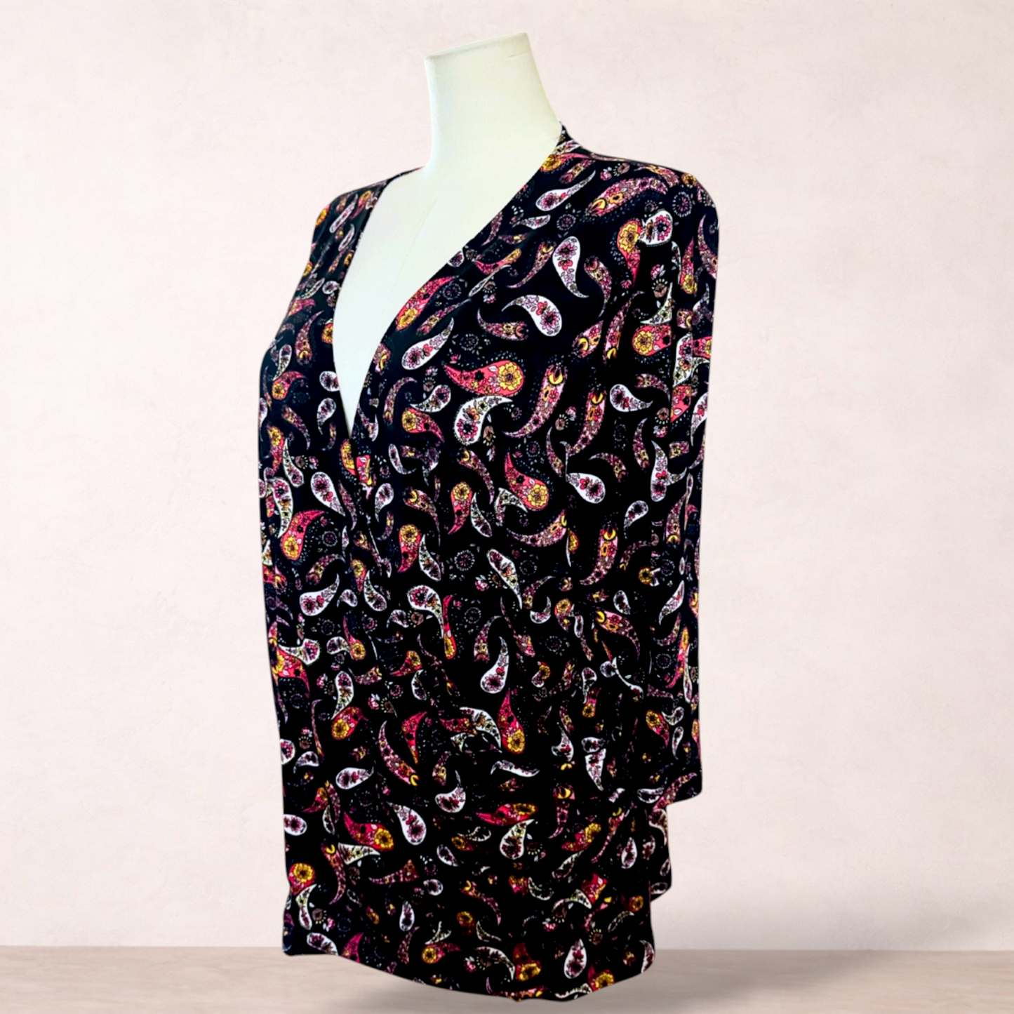 Evans Black Paisley Top | Plus Size 30/32 | New With Tags