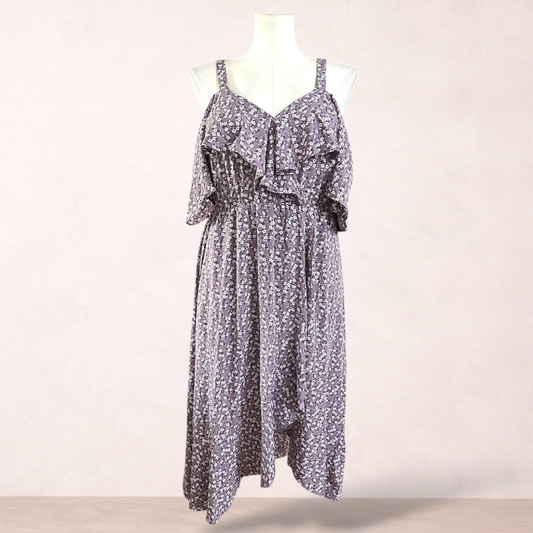 Bloomchic Purple Floral Midi Dress | Size 16 | New with tags