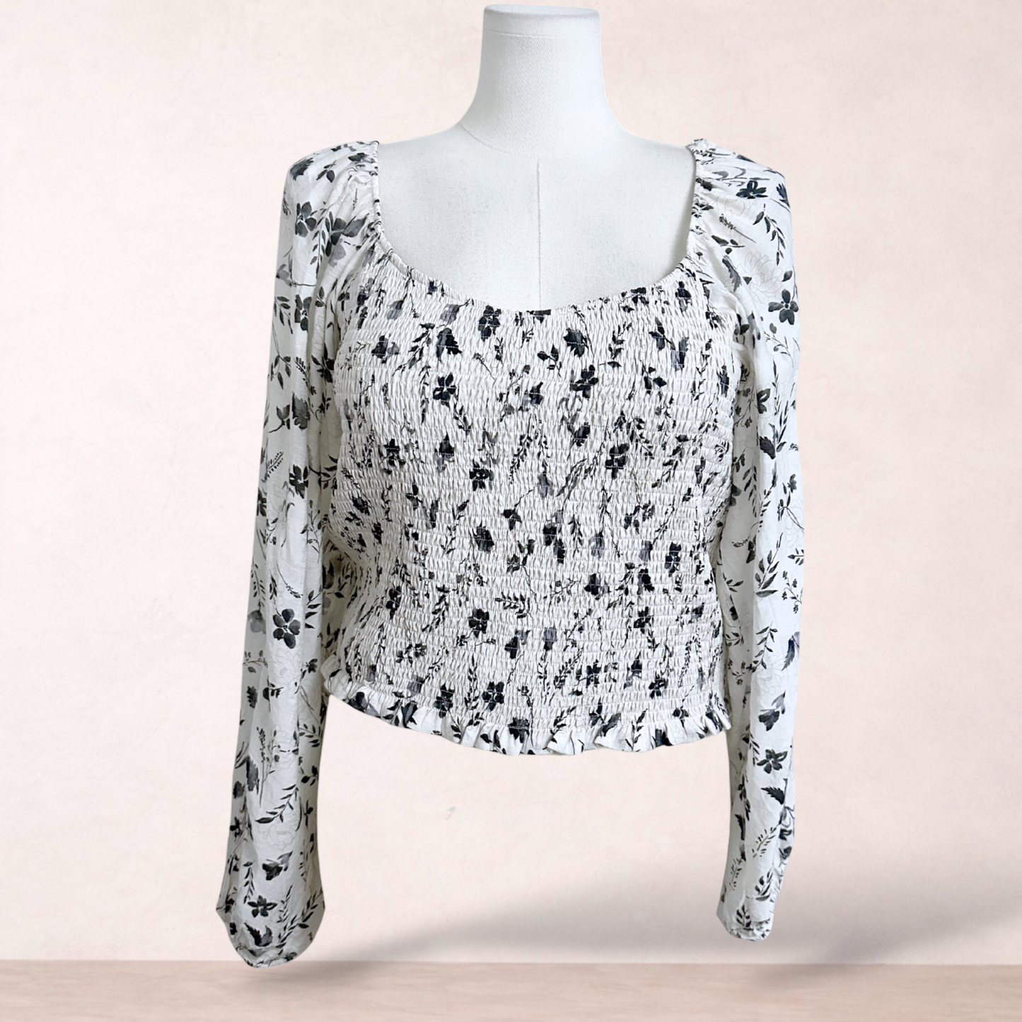 City Chic Floral Shirred Top | Plus Size L/20 | New with tags