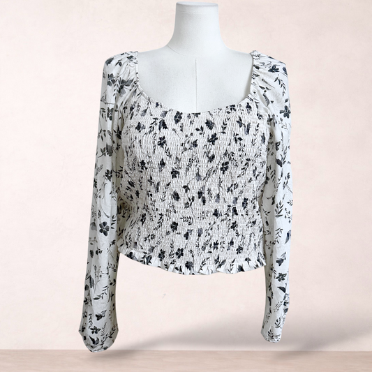 City Chic Floral Shirred Top | Plus Size L/20 | New with tags