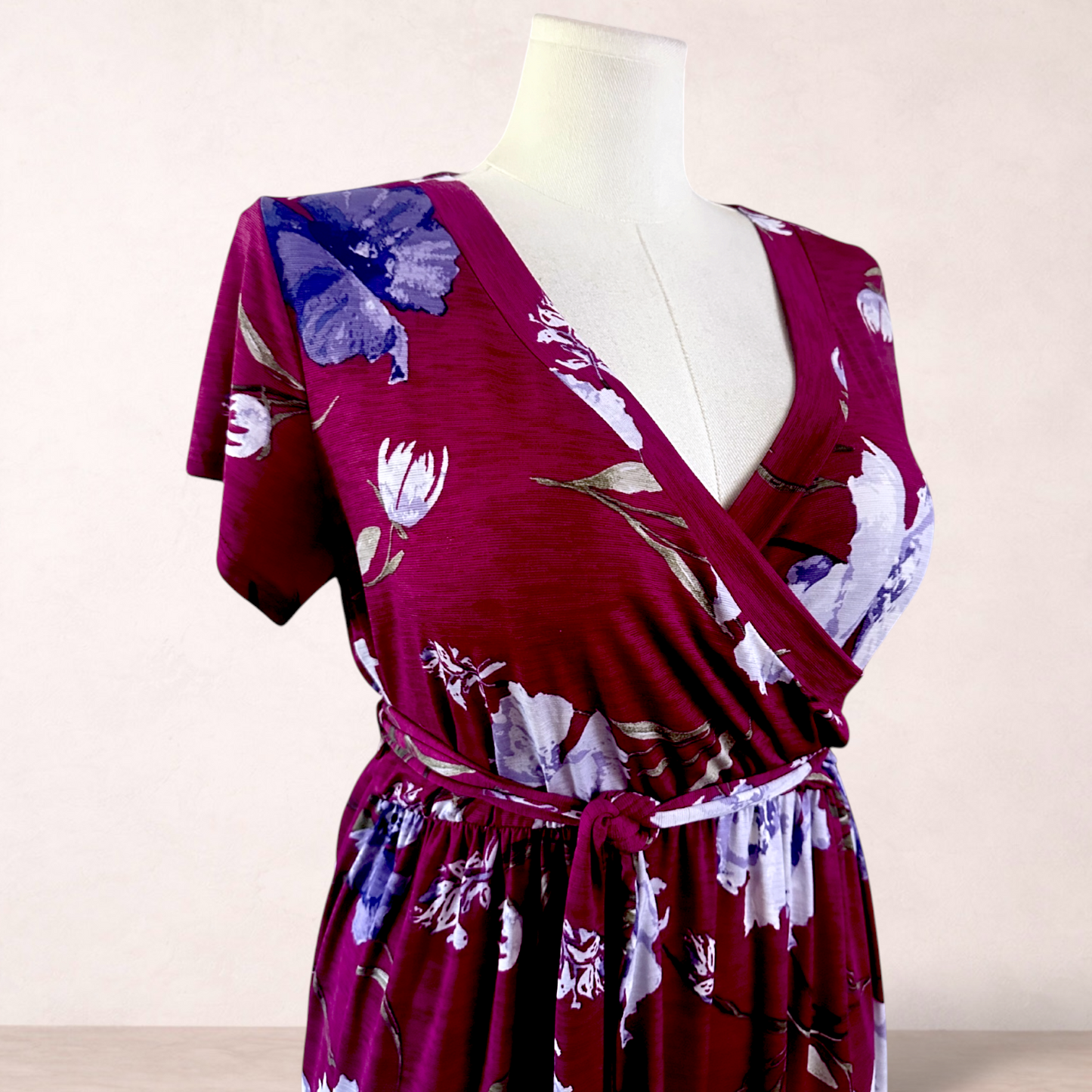 Pink Blush Berry Floral Maxi Dress | Size 2XL 16