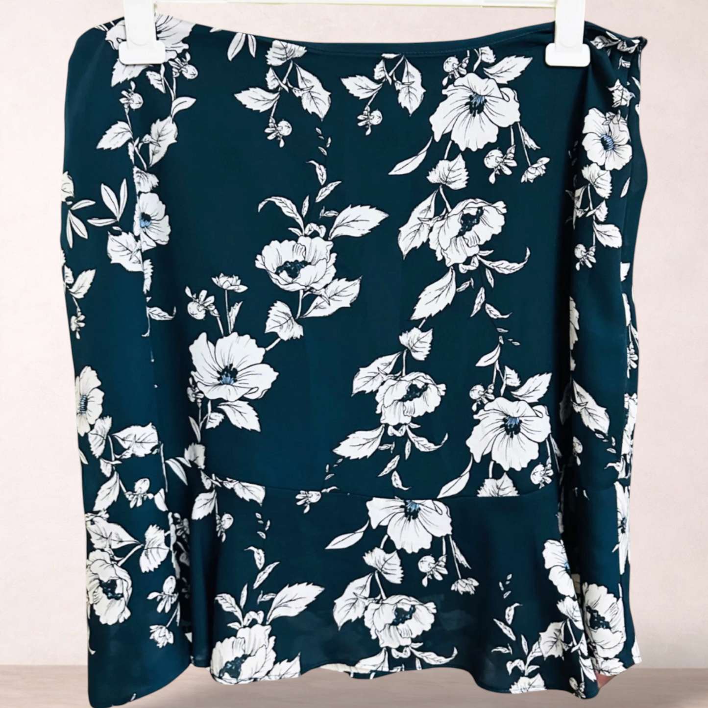 Preview Teal Blue Floral Skirt | Size 16