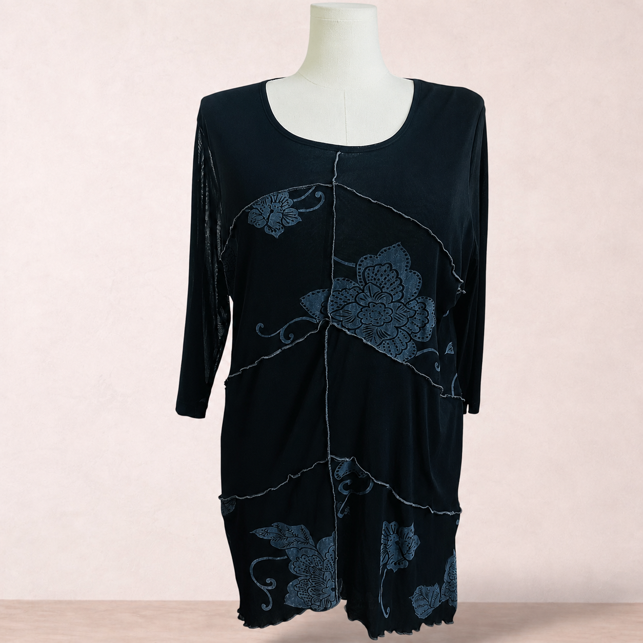 Taking Shape Black Floral Print Tunic | Plus Size M 18