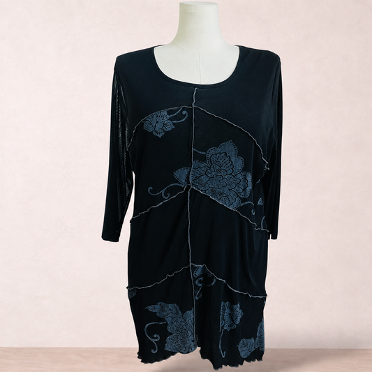 Taking Shape Black Floral Print Tunic | Plus Size M 18