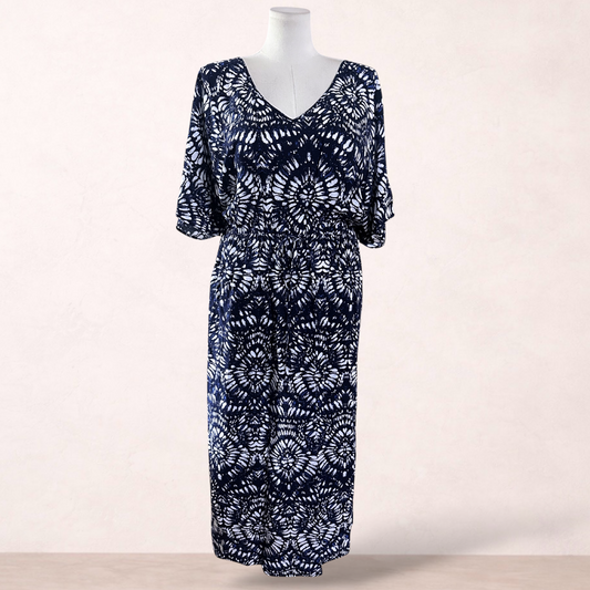 Bellevcurve Blue Print Maxi Dress | Plus Size 26 | New with tags