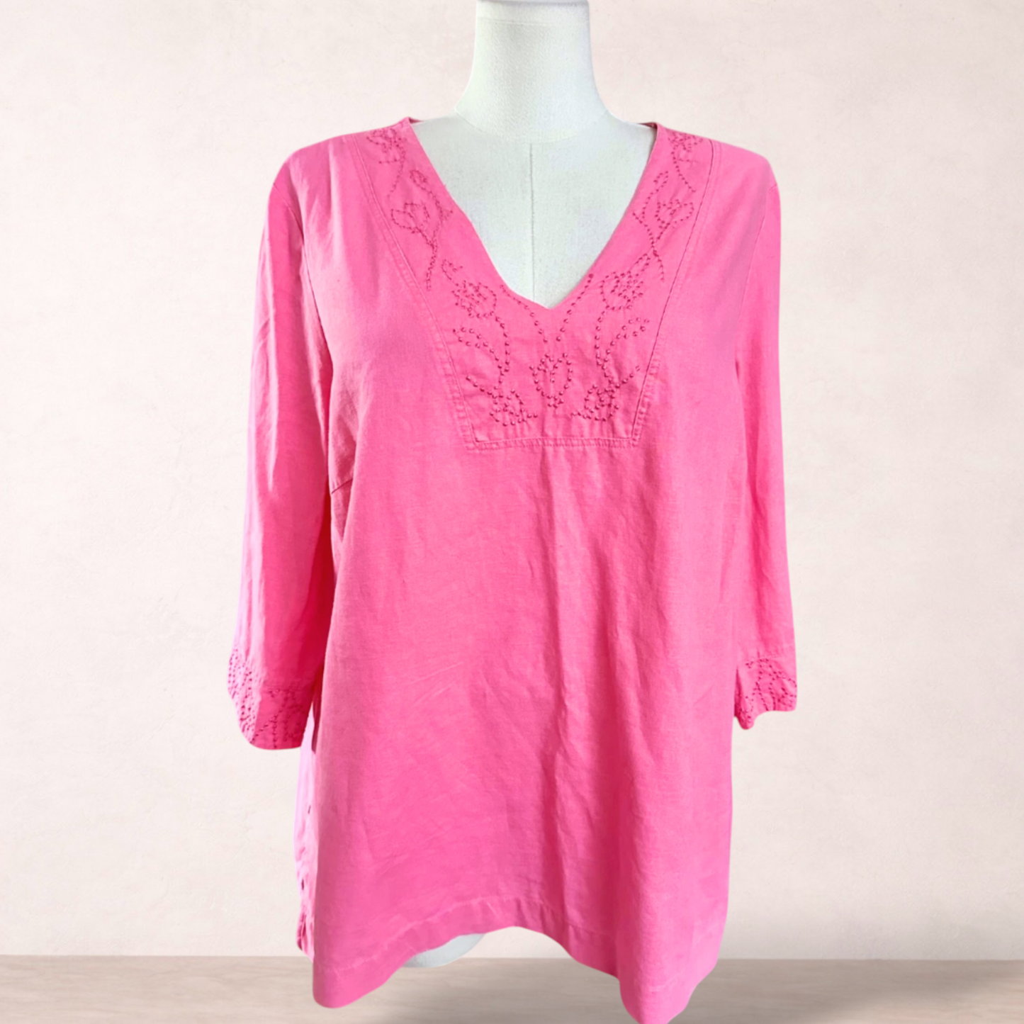 Autograph Pink Embroidered Top | Plus Size 20
