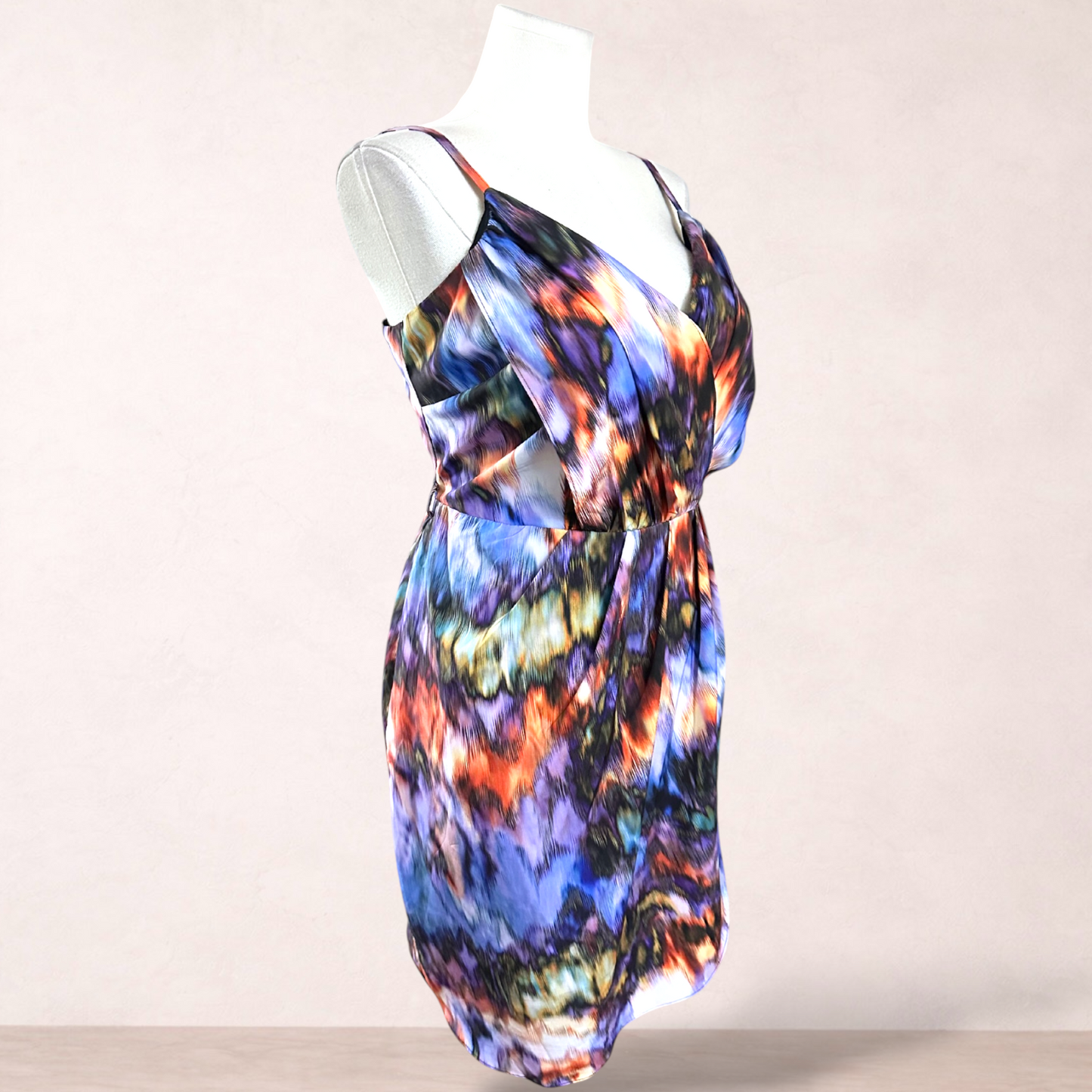 City Chic Watercolour Print Dress | Plus Size M/18