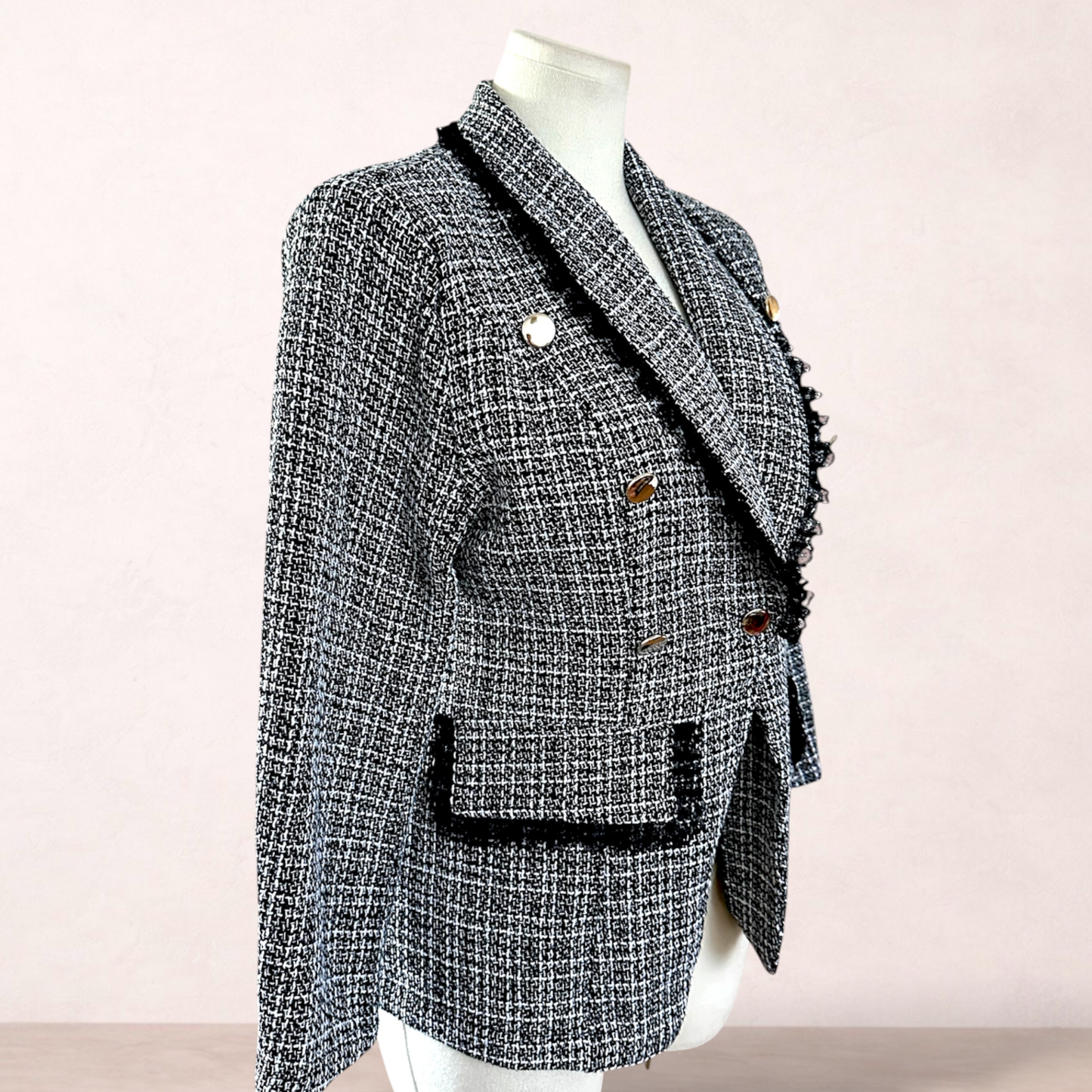 Shein Curve Tweed Blazer Jacket | Plus Size 0XL 14/16