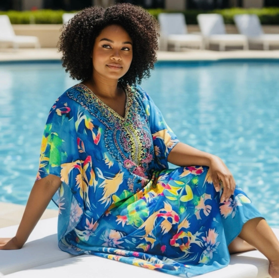 Sapphire Jaipur Embellished Kaftan | Fits 16–24