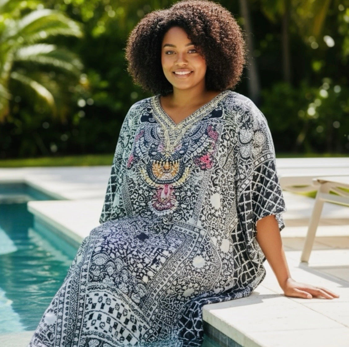 Moonlit Udaipur Embellished Kaftan | Fits 16–24