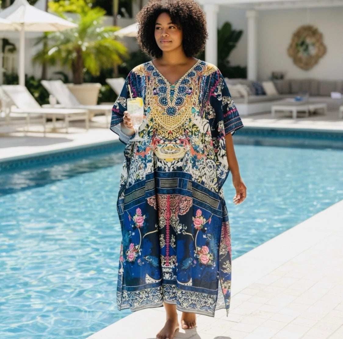 Rose Udaipur Embellished Kaftan | Fits 16–24