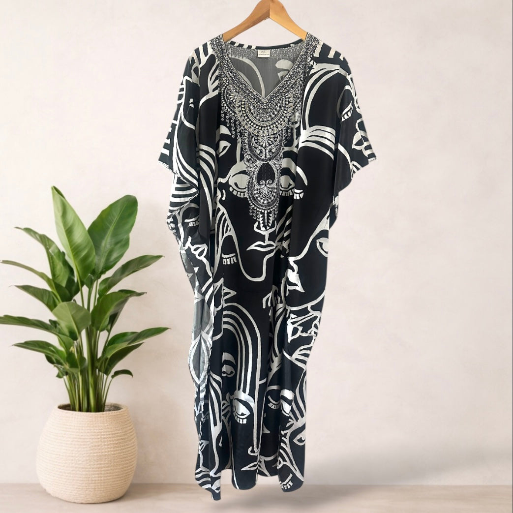 Noir Jaipur Embellished Kaftan | Fits 16–24