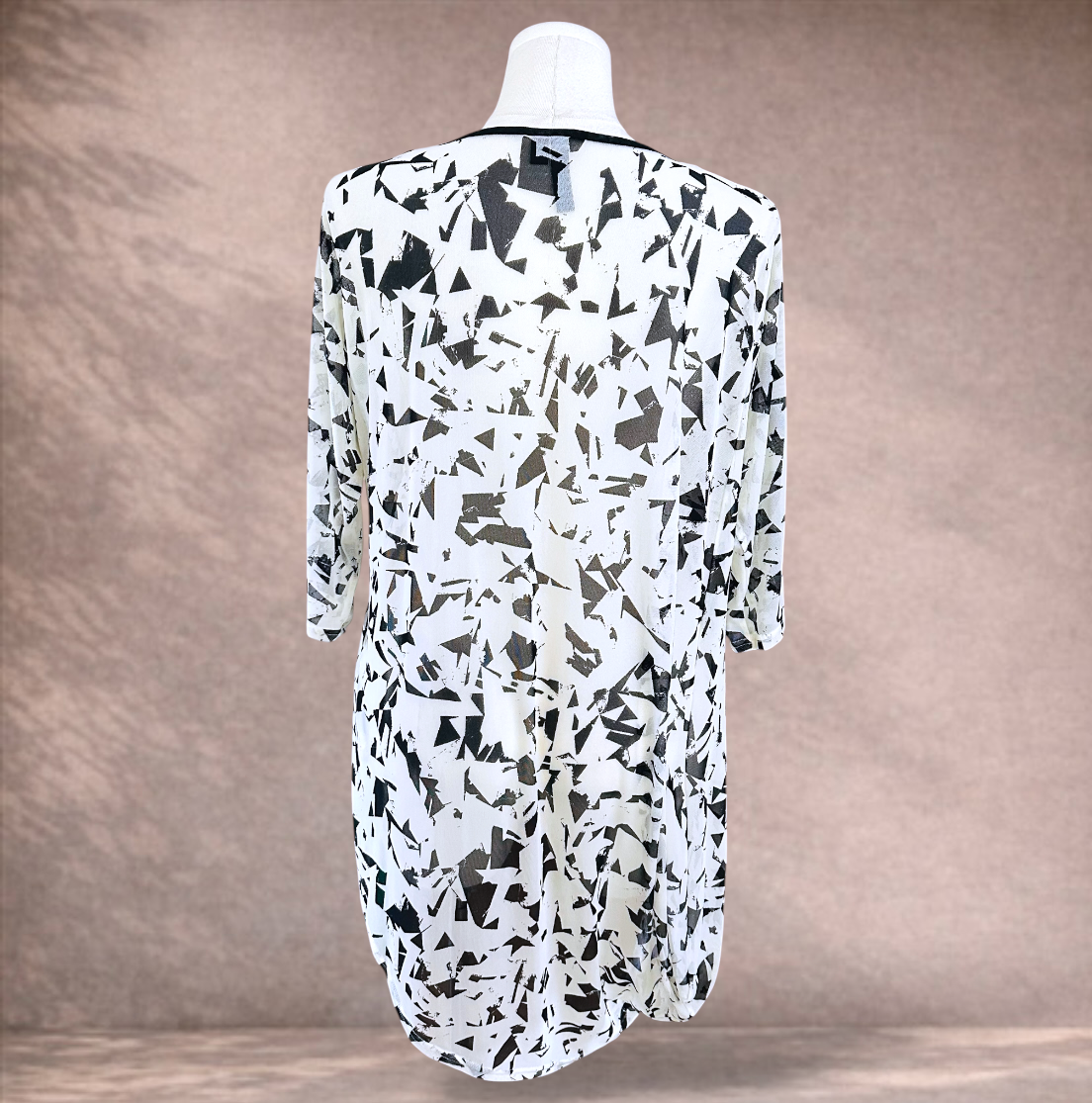Taking Shape Mesh Print Drape Layering Top | Plus Size XXS 12