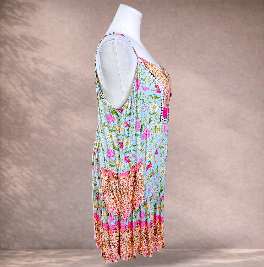 Rusttydustyy Blue Floral Boho Dress | Size 1XL/16