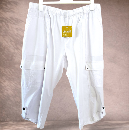 Virtuelle White Crop Cargo Pants | Size 18 | New with tags