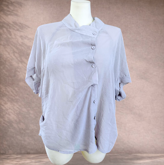Taking Shape Grey Button Blouse | Plus Size 20