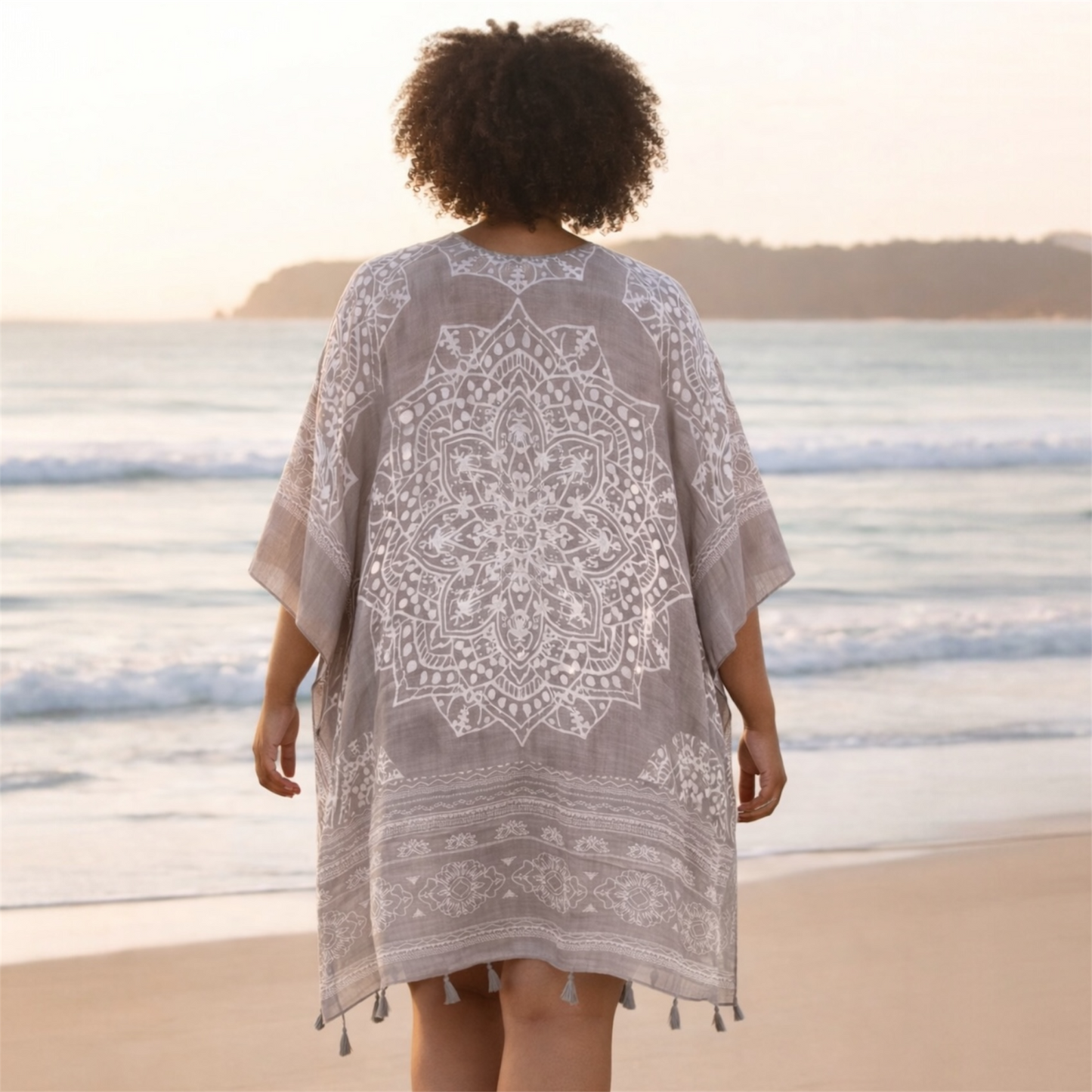 Mandala Super Soft Viscose Kimono Cover Up | Free Size 14–24