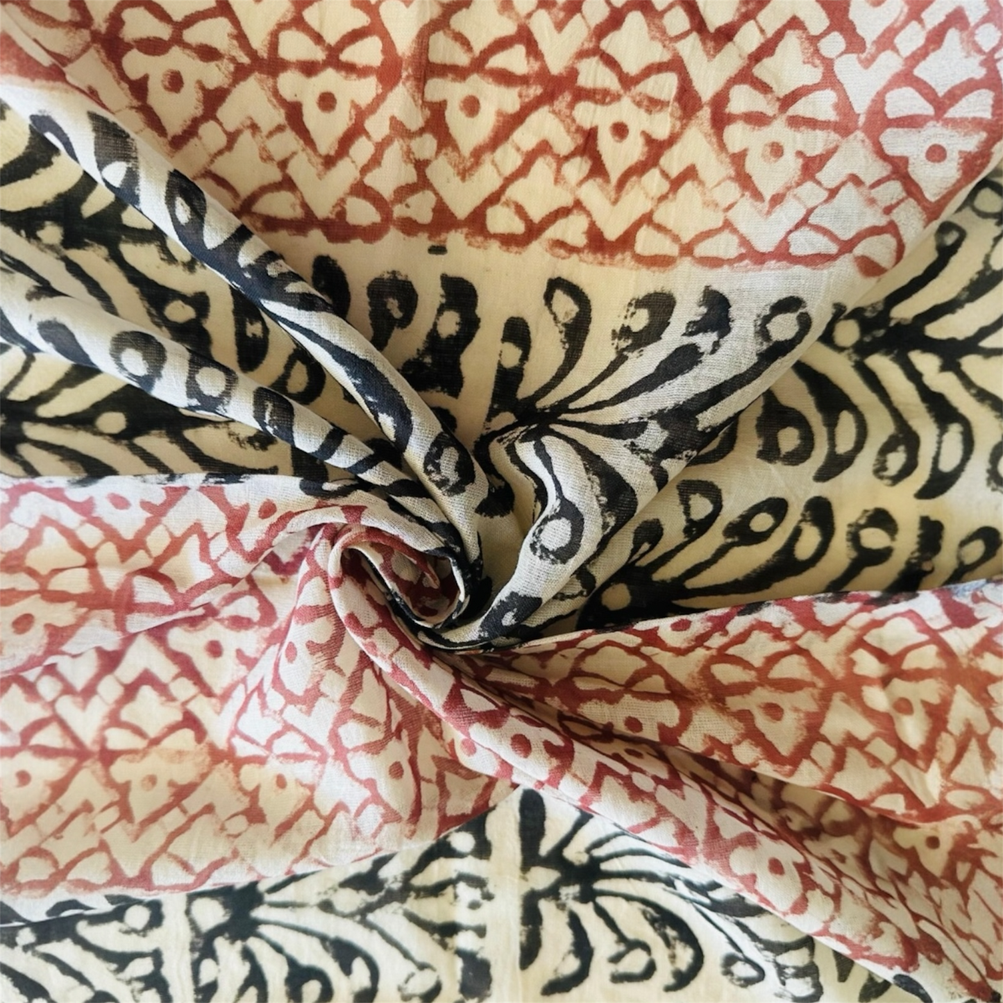Ishani Kalamkari Sarong | Cotton Voile | Vintage Silk Trim