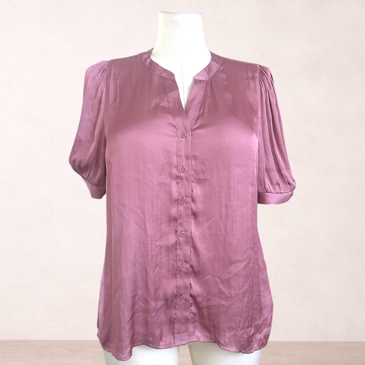 Dotti Pink Satin Blouse Top | Size 16