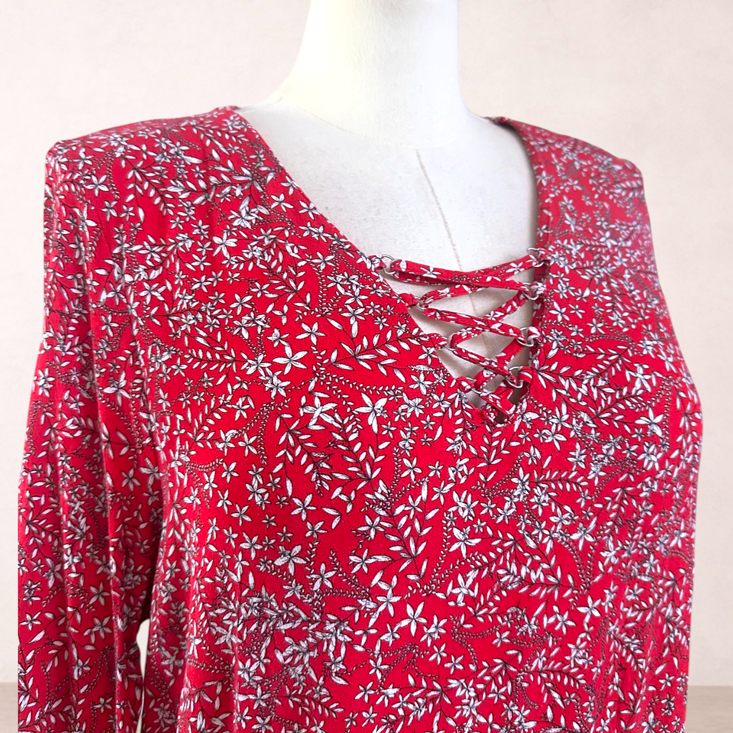 Beme Red Floral Tunic Top | Plus Size 20