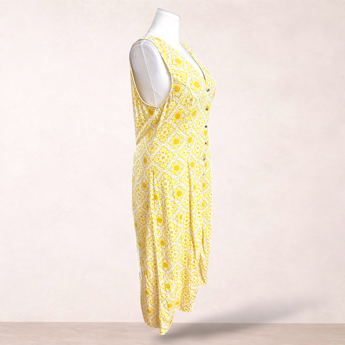 Sportsgirl Retro Print Linen Blend Midi Dress | Size 18
