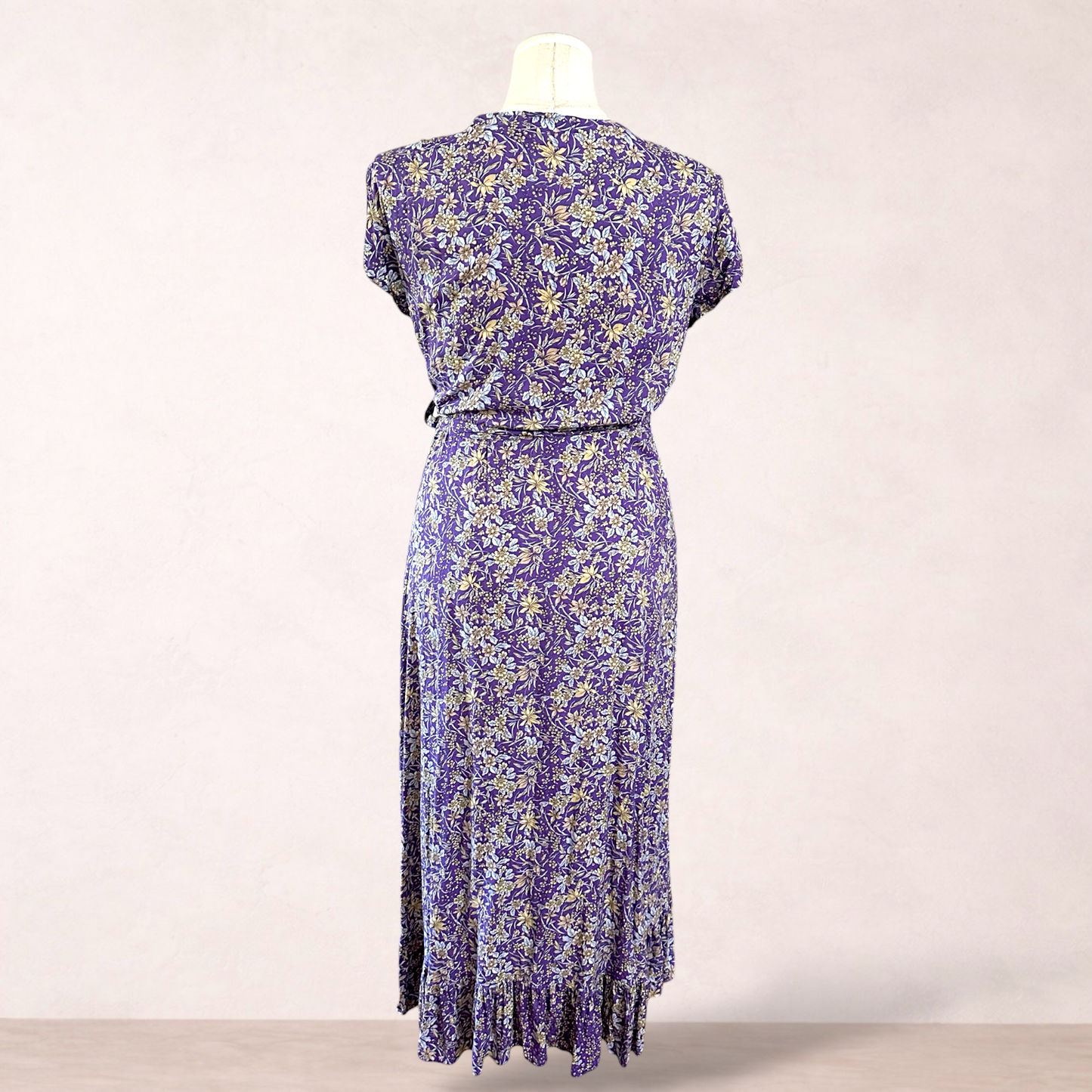 Suka Designs Australia Purple Boho Wrap Dress | Size L/XL