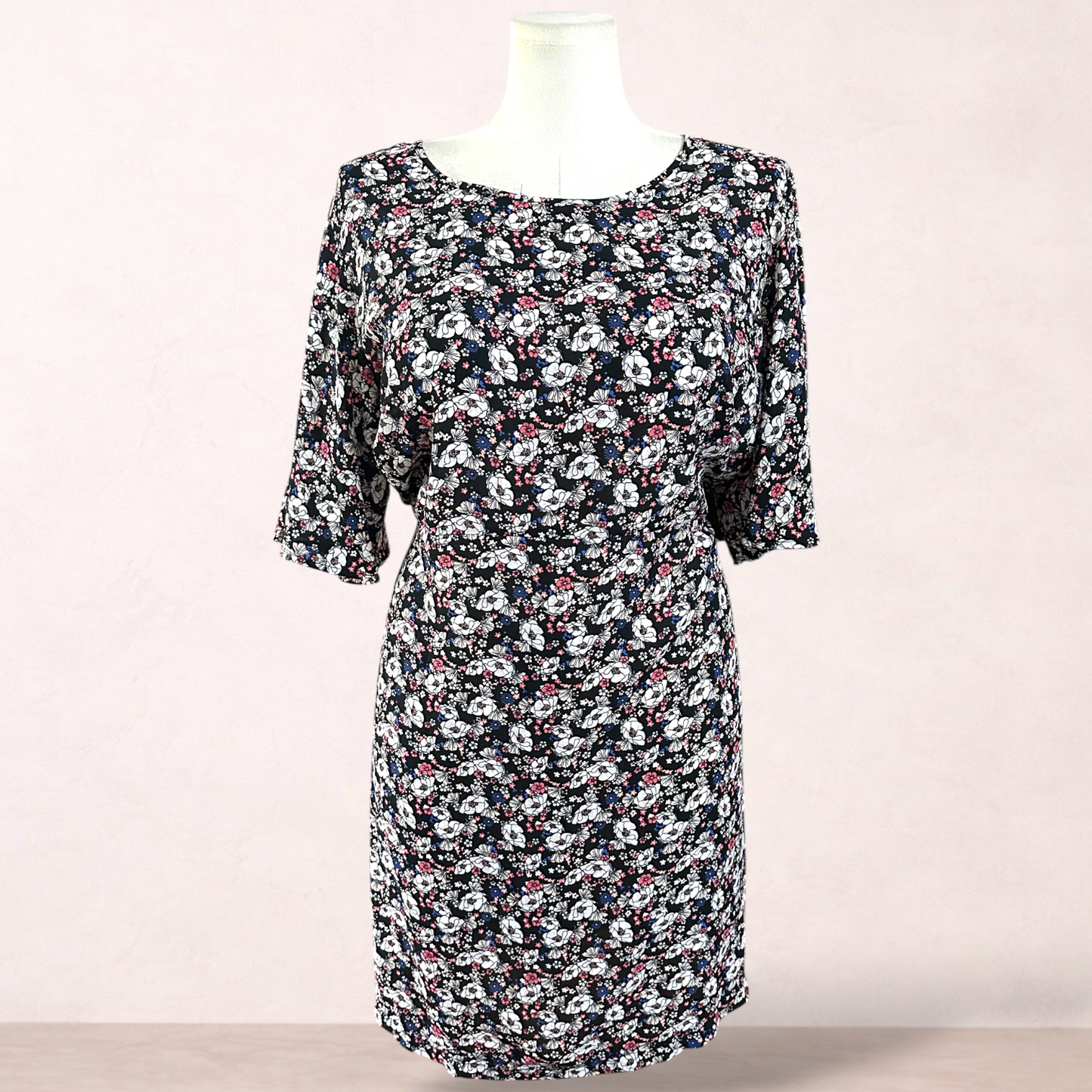 Avella Black Floral Dress | Plus Size 20