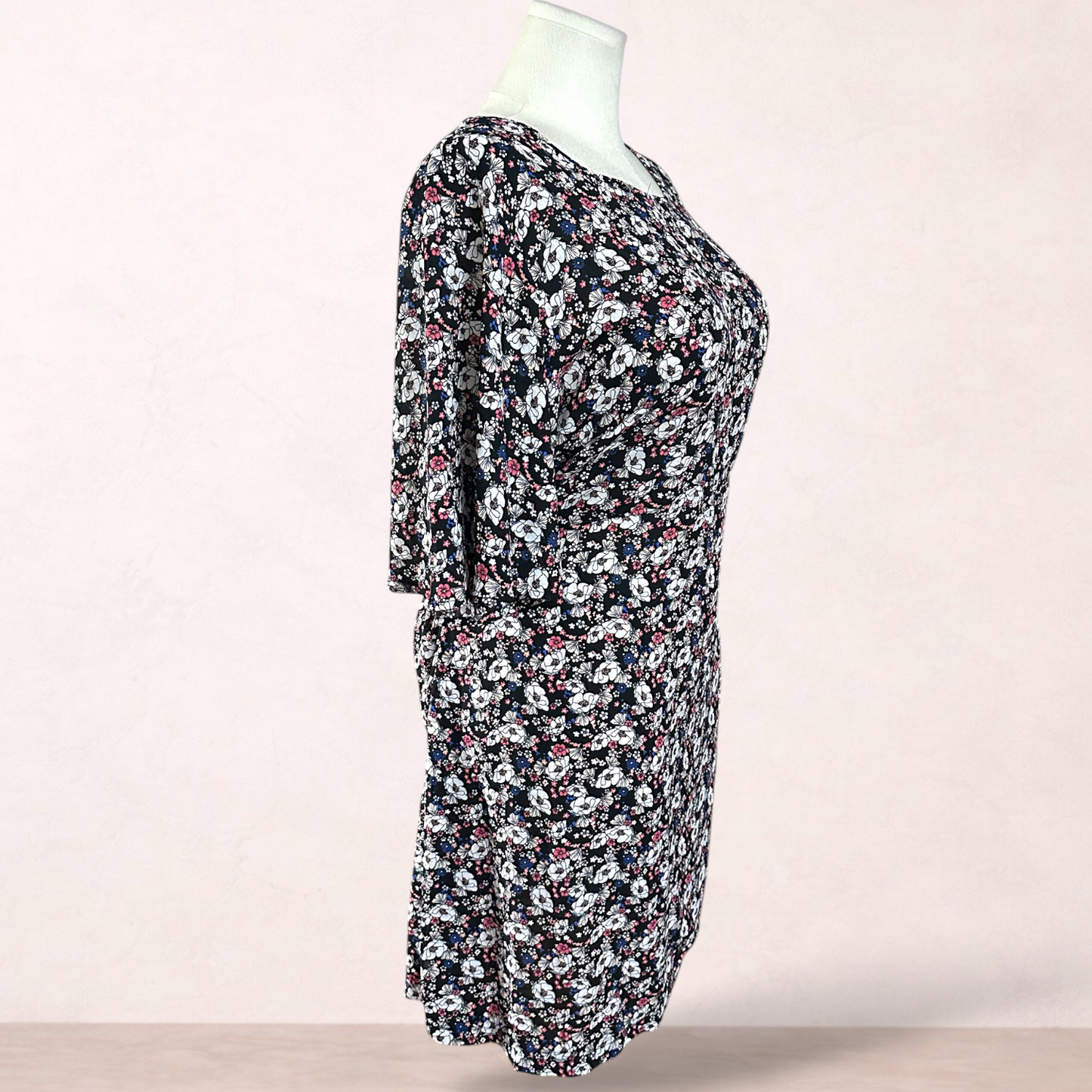 Avella Black Floral Dress | Plus Size 20