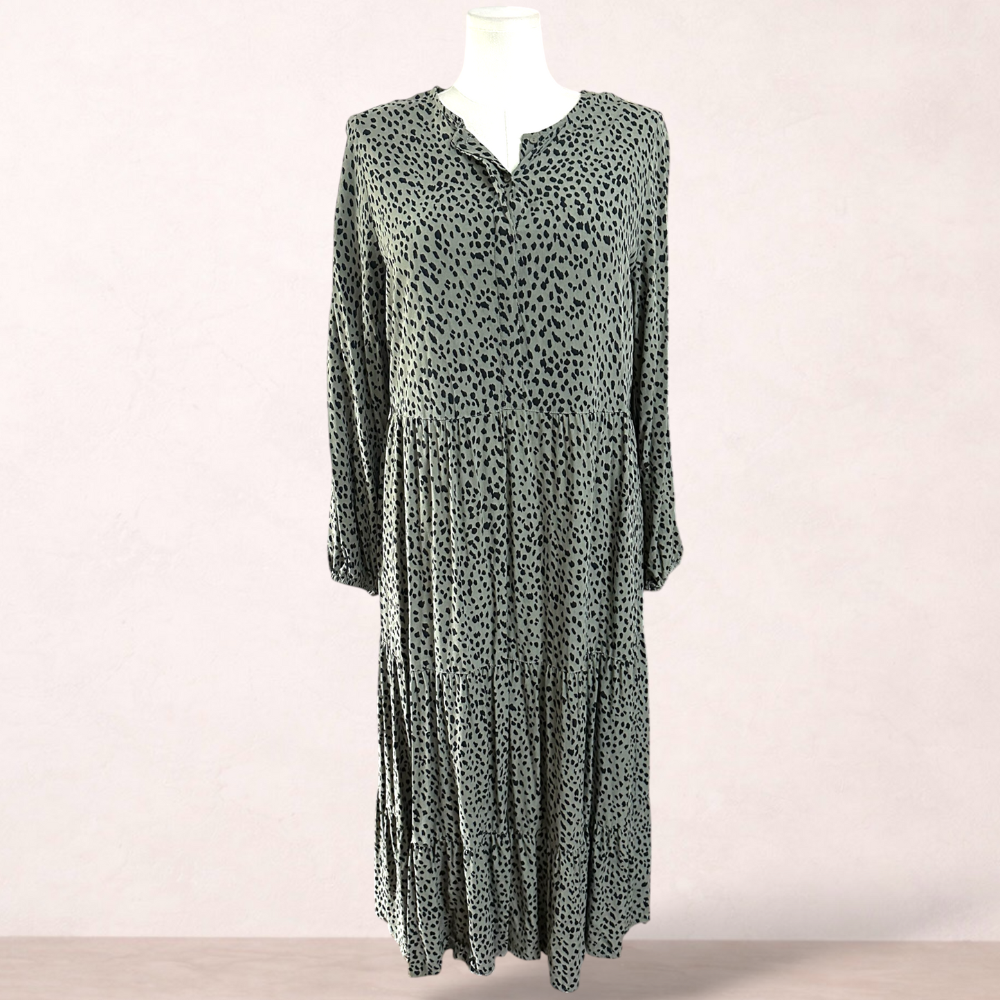 Target Khaki Green Animal Print Maxi Dress | Size 18