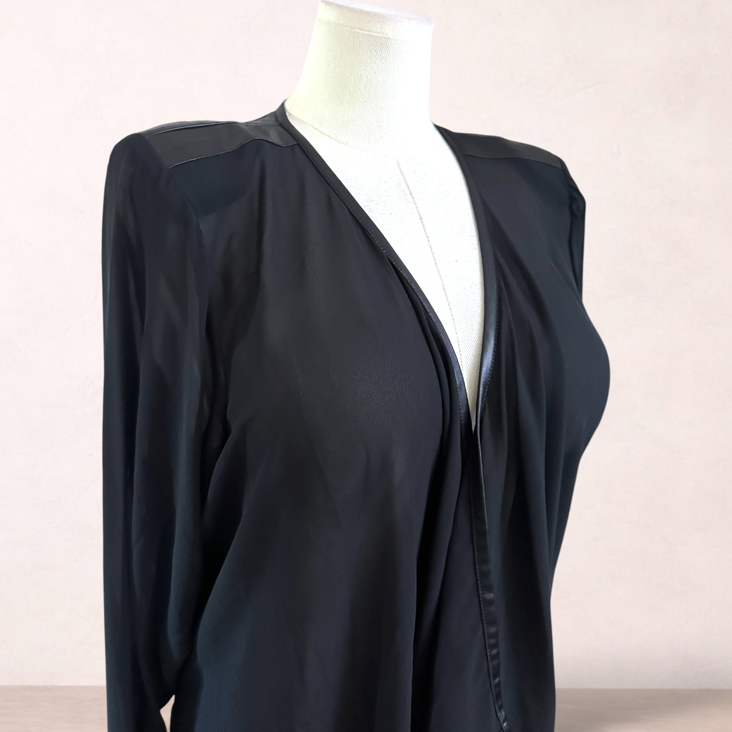 City Chic Black Chiffon Jacket | Plus Size M/18