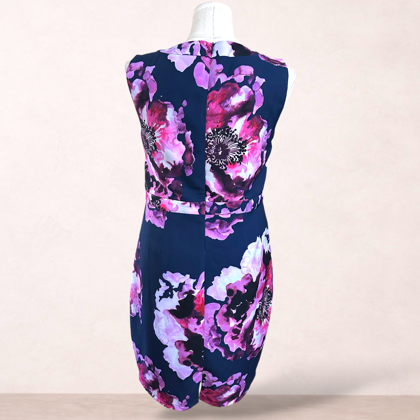 Liz Jordan Navy Floral Dress | Size 16