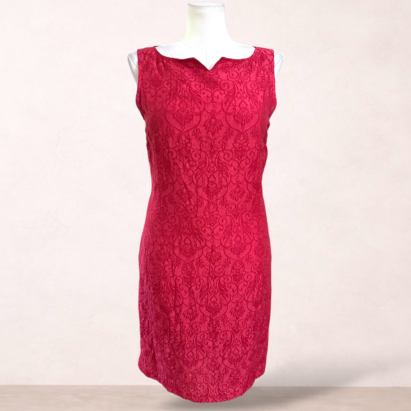 Laura Ashley Linen Blend Red Dress | Size 16