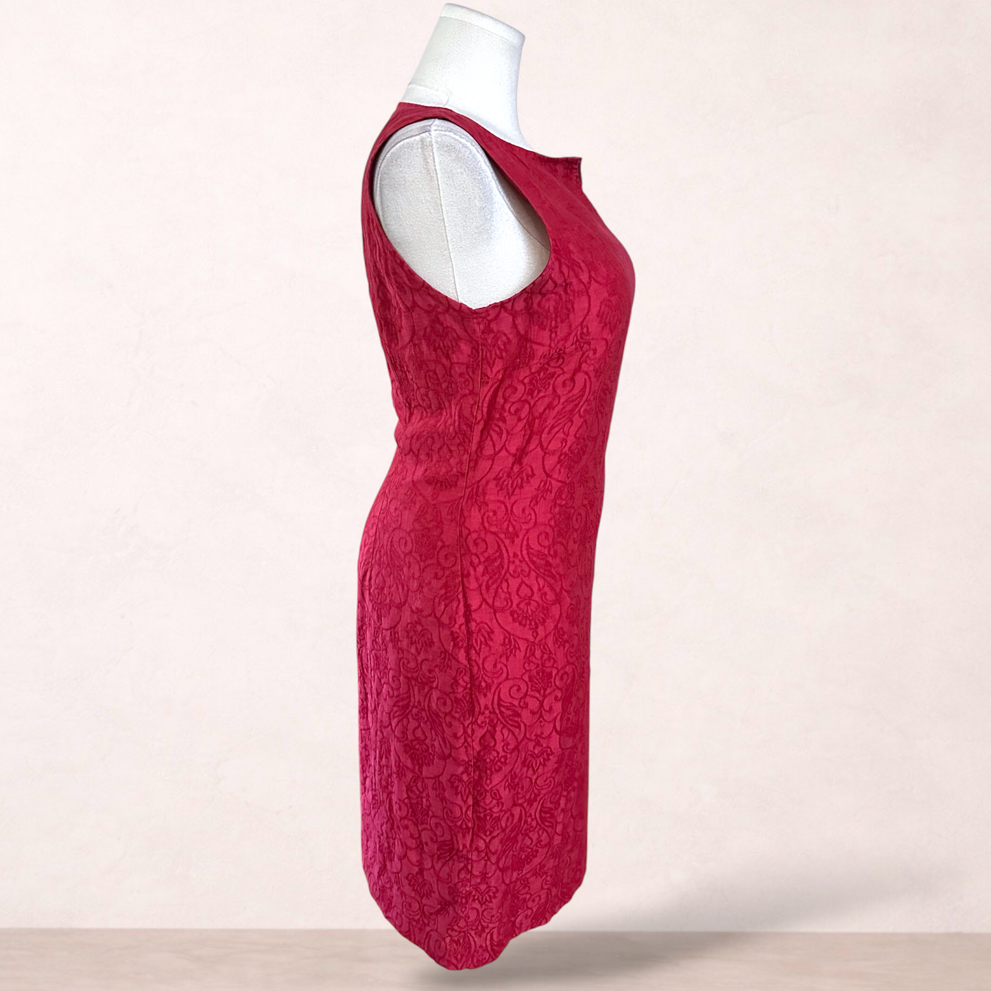 Laura Ashley Linen Blend Red Dress | Size 16