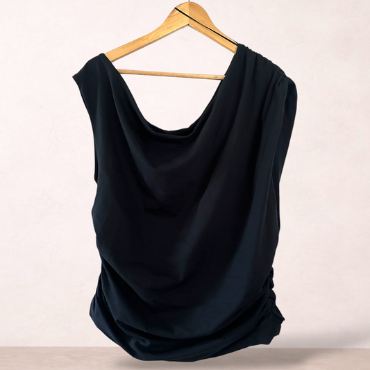 Avella Black Ruched Top | Plus Size 22 | New with tags
