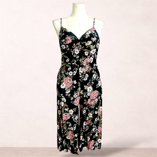 Dotti Black Floral Jumpsuit | Size 16