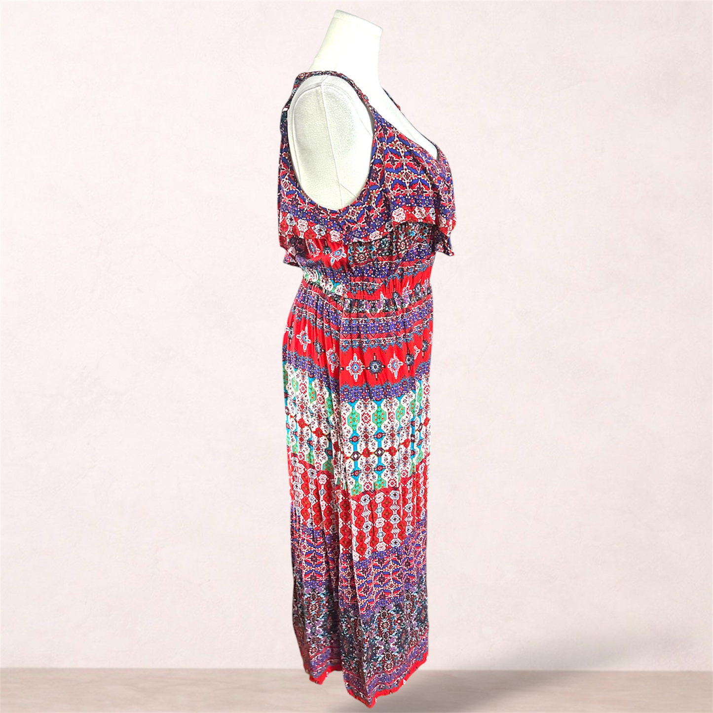 Crossroad Print Boho Maxi Dress | Size 22