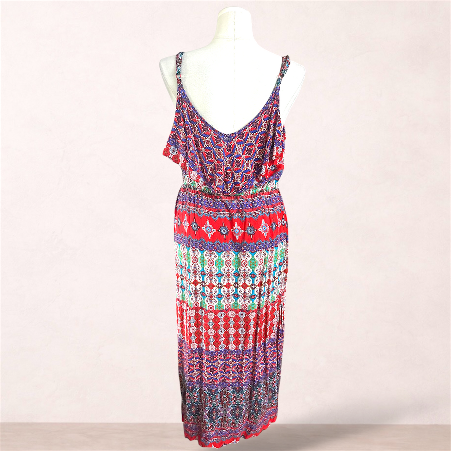 Crossroad Print Boho Maxi Dress | Size 22