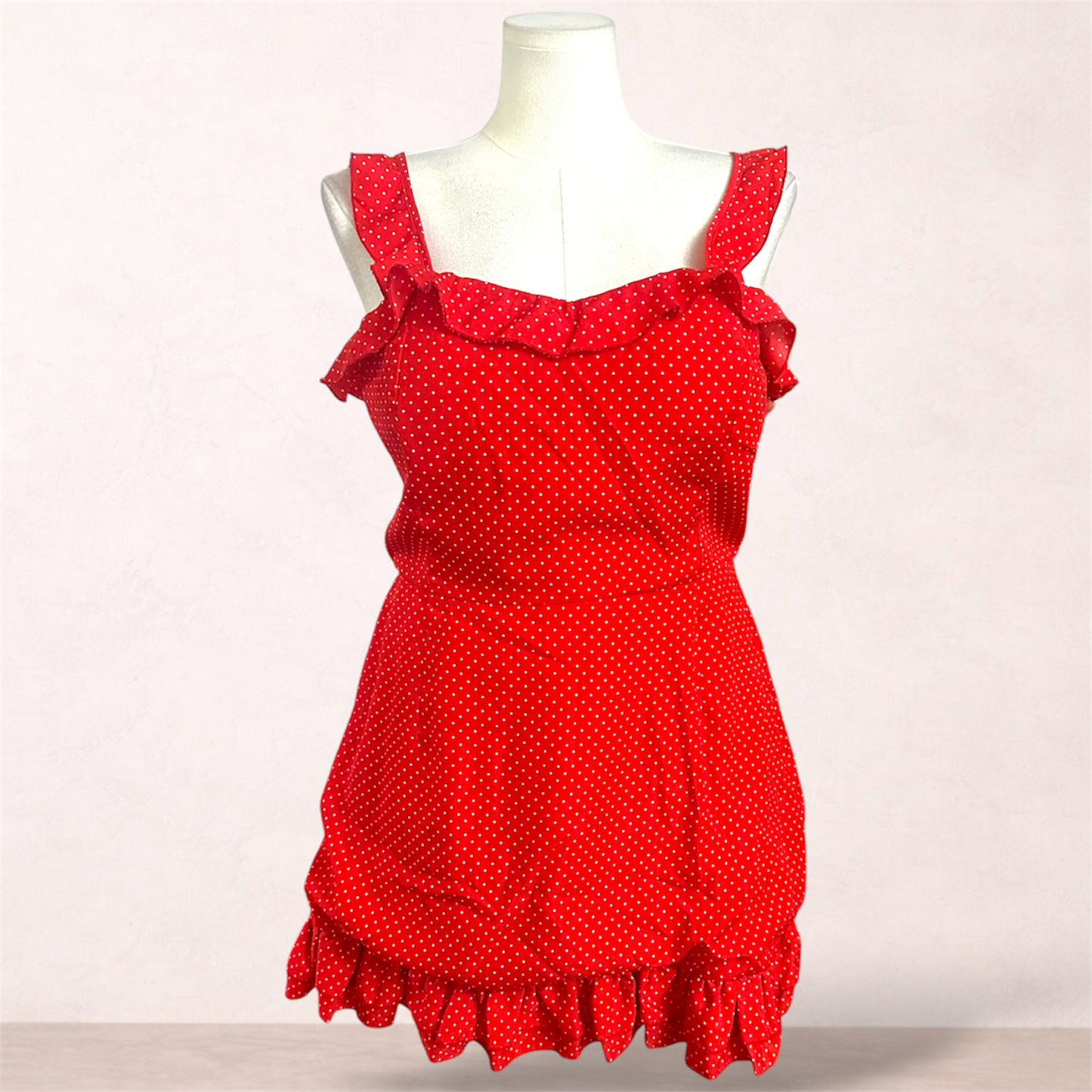 Showpo Red Polka Dot Dress | Size 18