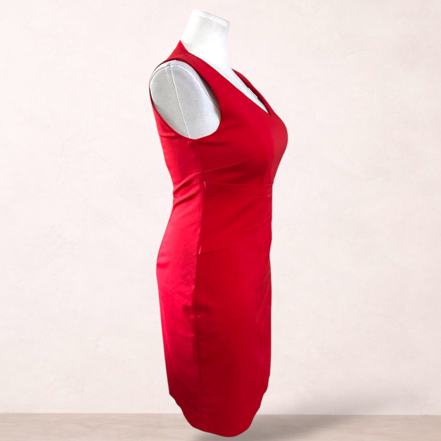 Jacqui E Red Sheath Dress | Size 14