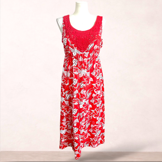 Moda Red Floral Maxi Dress | Plus Size 20